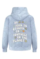 Be Kind Hoodie in Acid Wash Blue