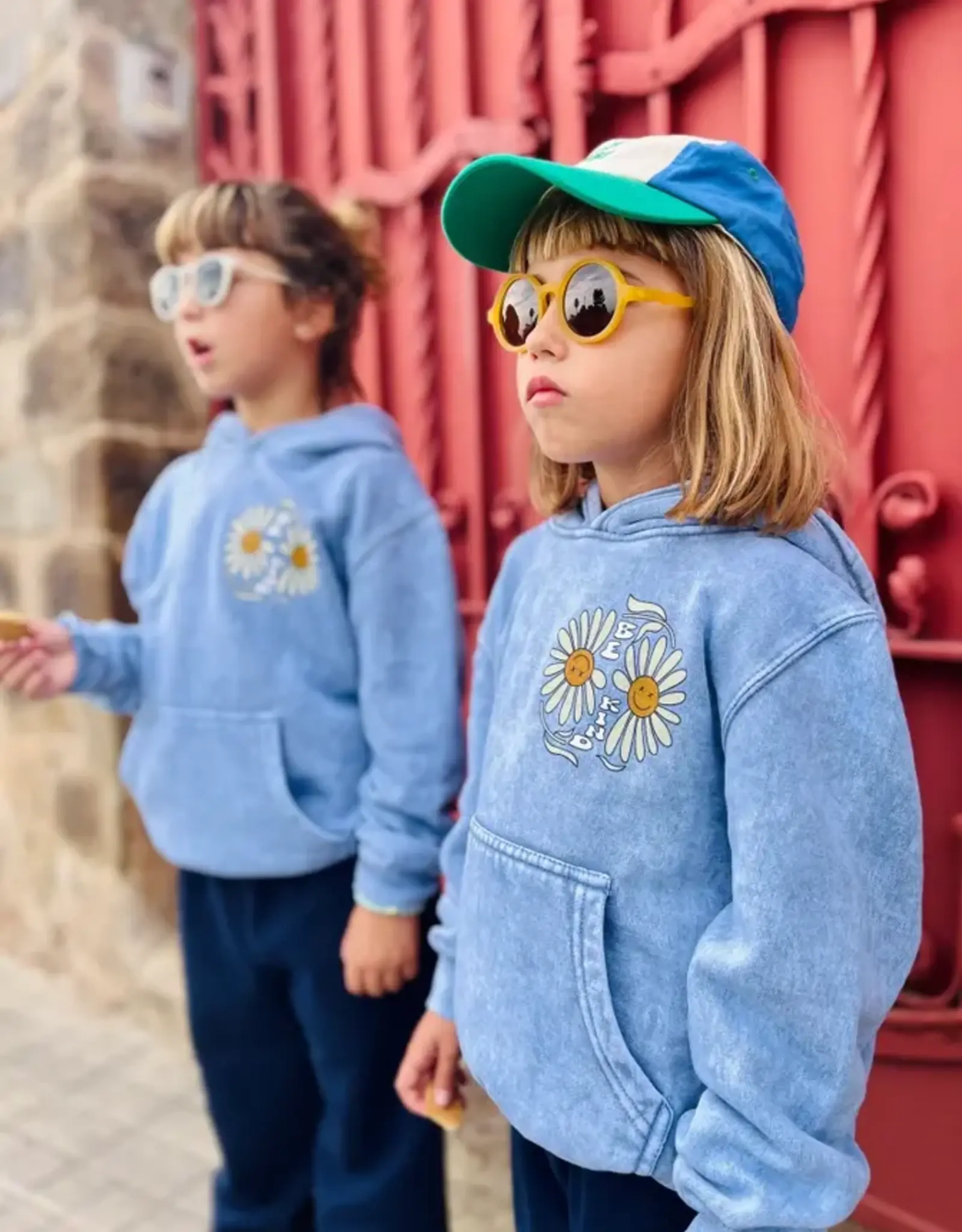 Be Kind Hoodie in Acid Wash Blue