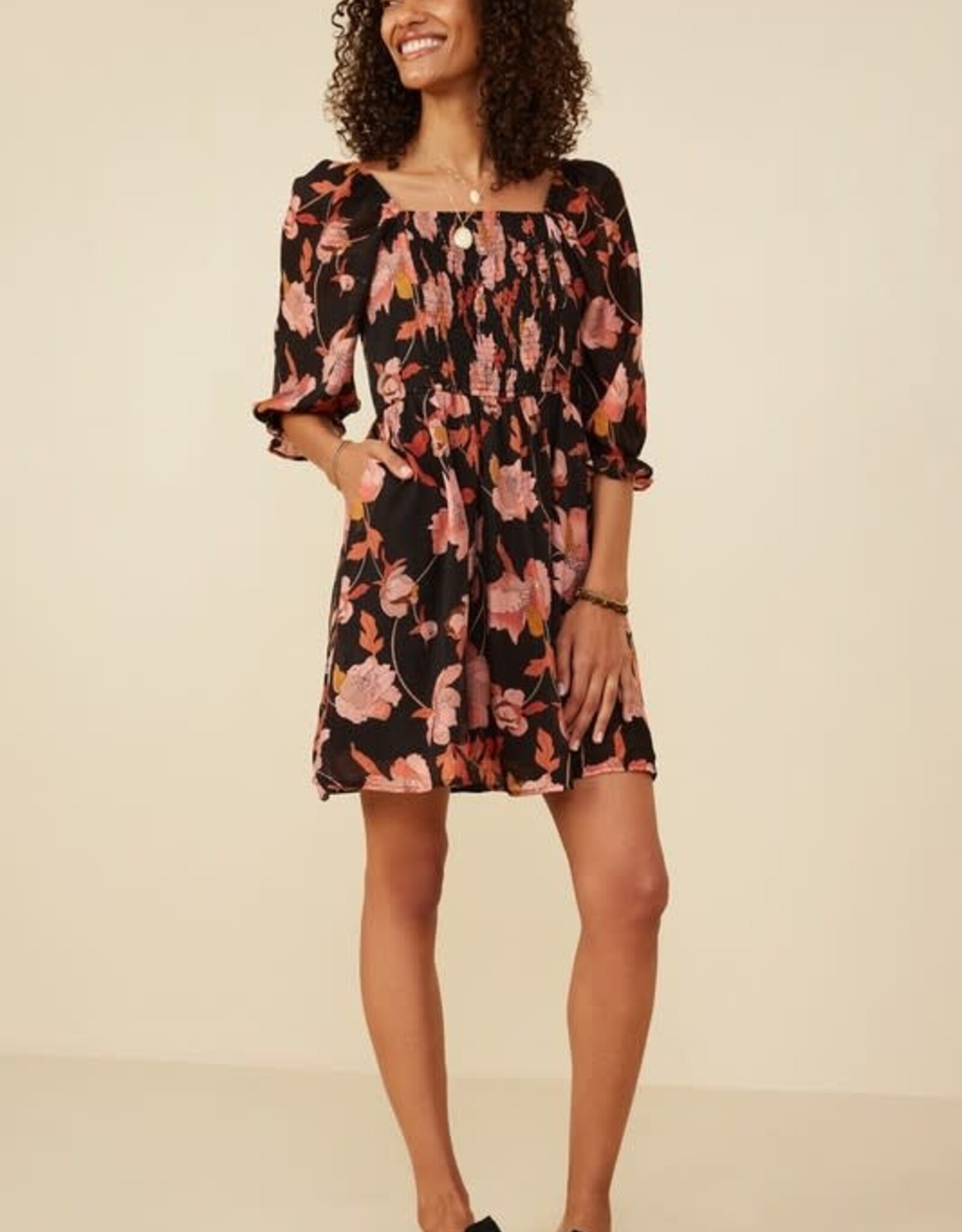 Hayden Emmie Dress in Black Floral
