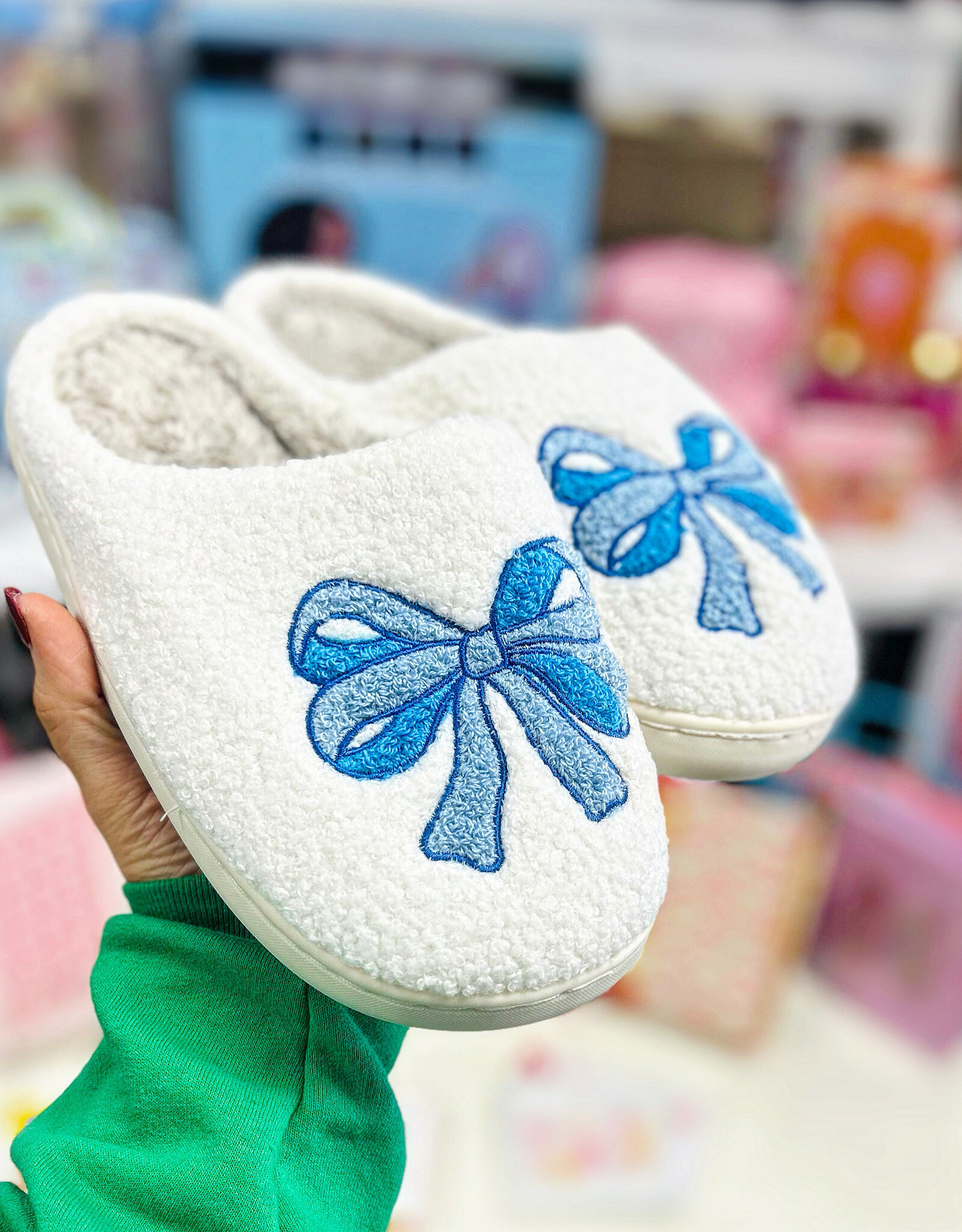 Blue Bow Slipper