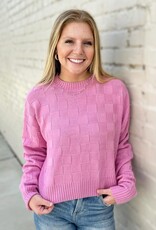 HYFVE Laura Checker Sweater in Pink