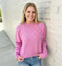 HYFVE Laura Checker Sweater in Pink