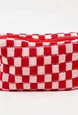 Check Yourself Cosmetic Bag in Red