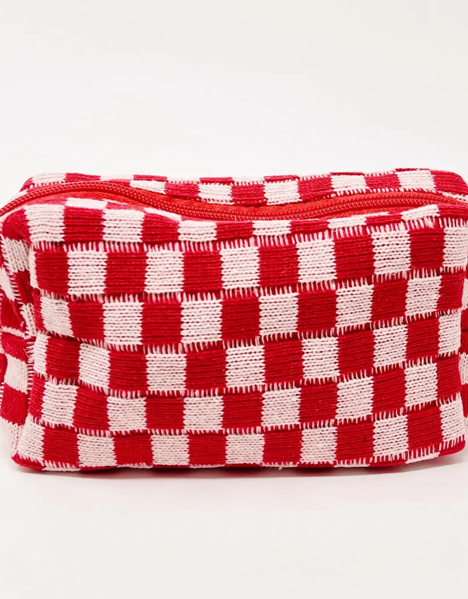 Check Yourself Cosmetic Bag in Red