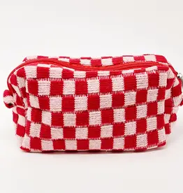 Check Yourself Cosmetic Bag in Red