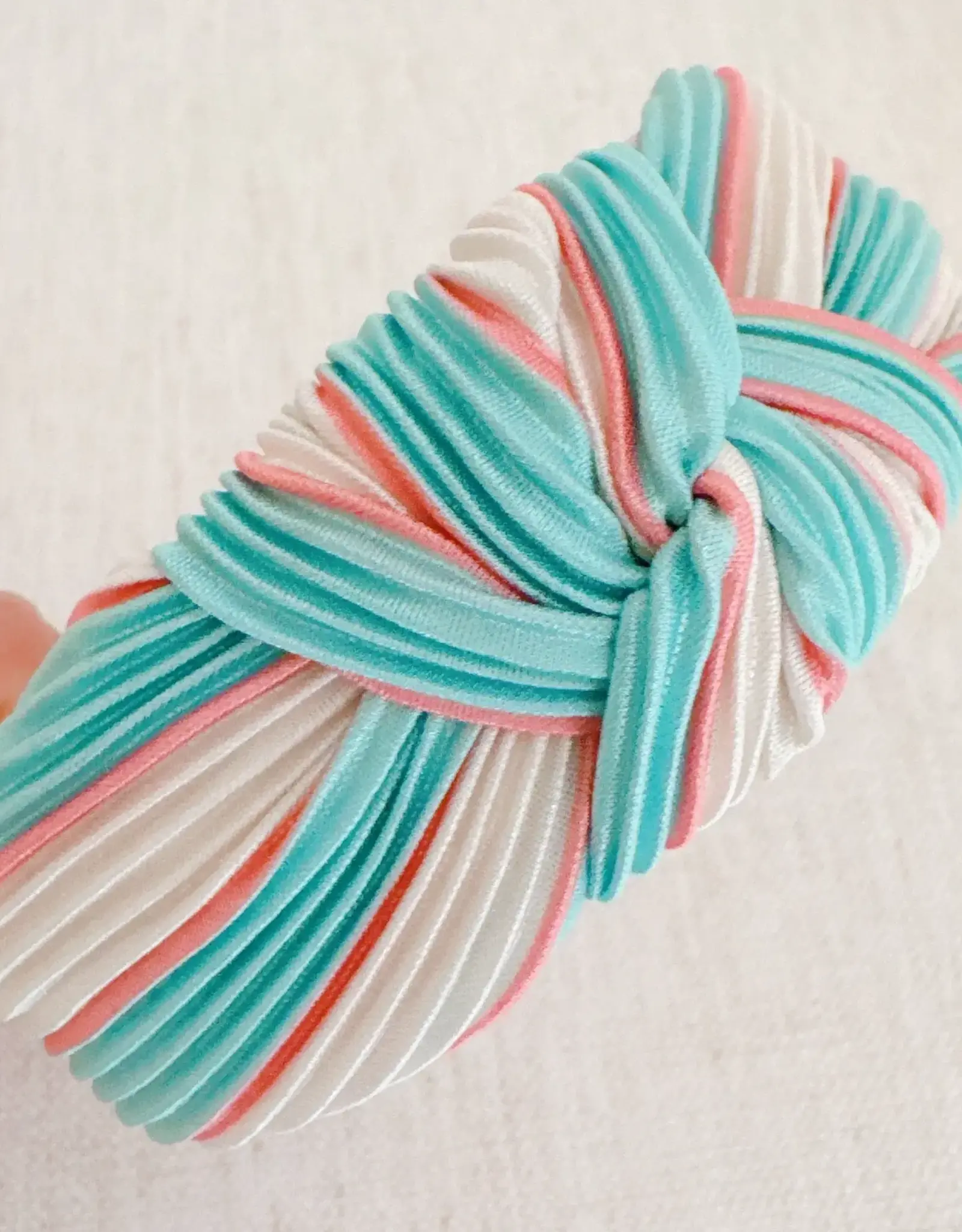 Pleated Headband in Blue