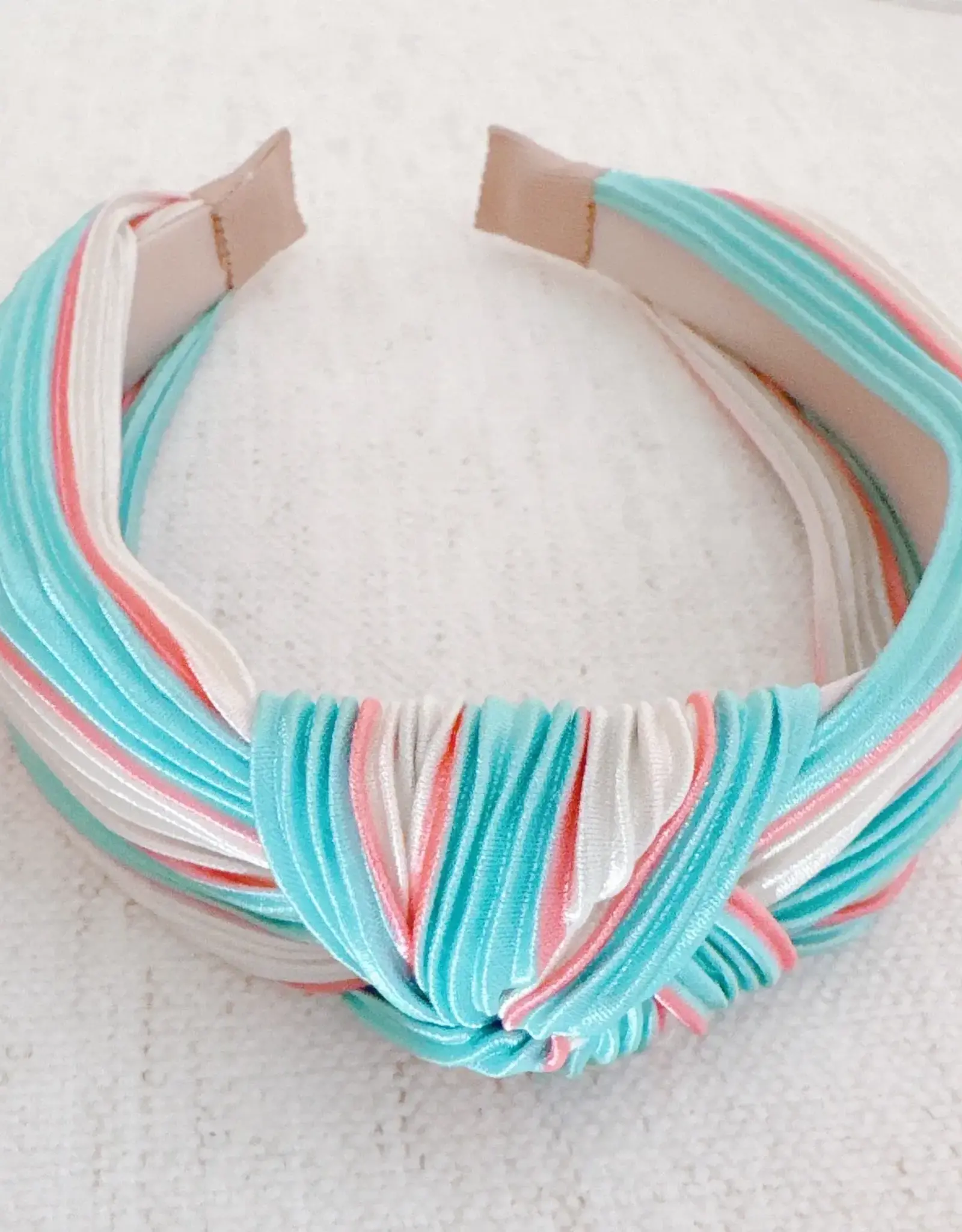 Pleated Headband in Blue