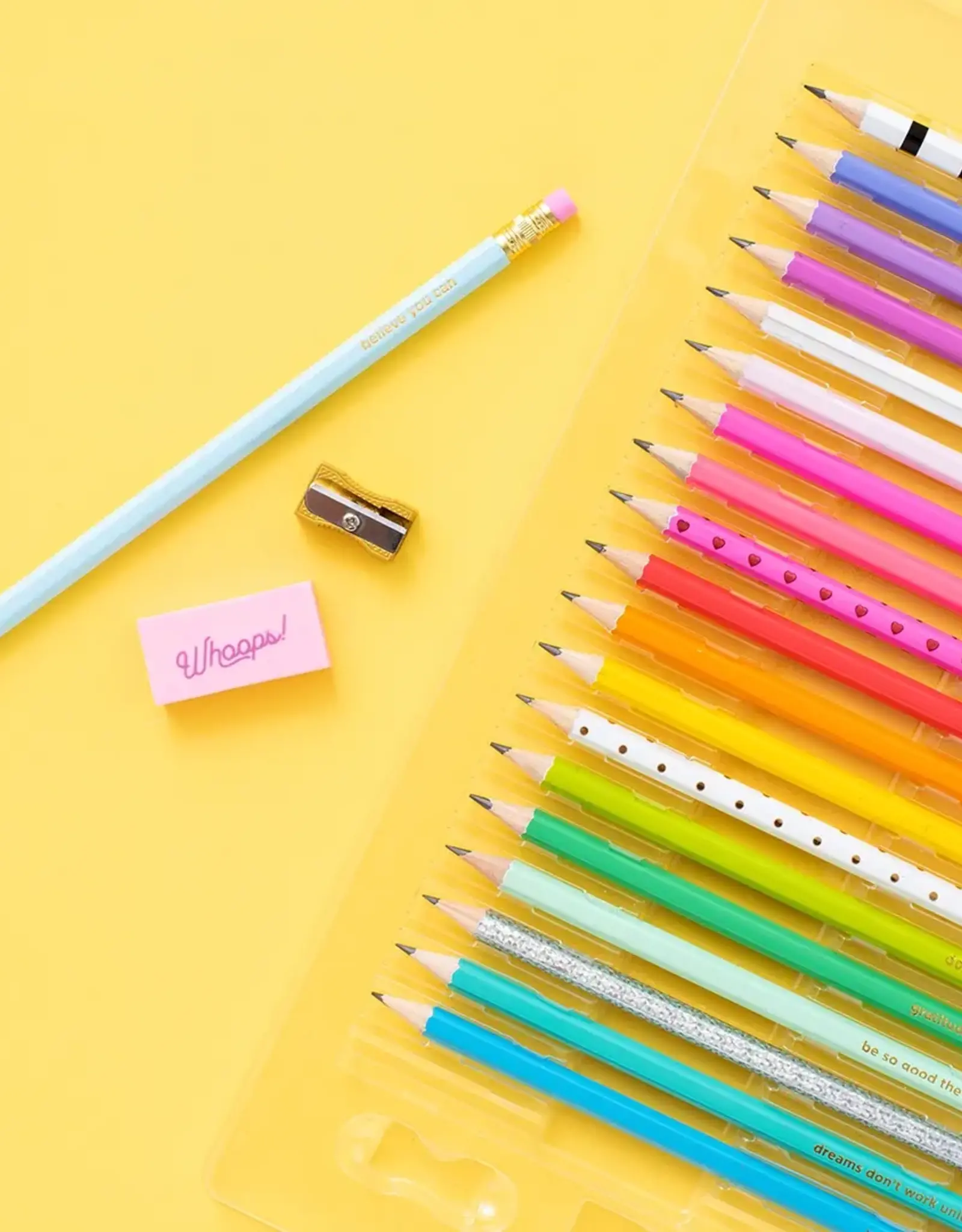 Taylor Elliott Designs Pencil Set - Motivational - Asst Colors - 22 Pc Set