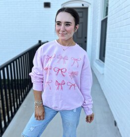 Multi Bow Sweatshirt in Pink
