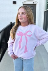 Single Bow Sweatshirt in Pink