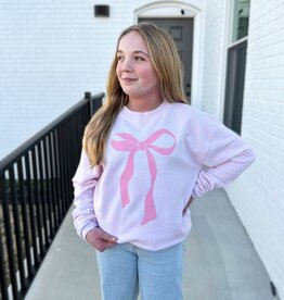 Single Bow Sweatshirt in Pink