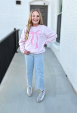 Single Bow Sweatshirt in Pink