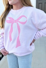 Single Bow Sweatshirt in Pink