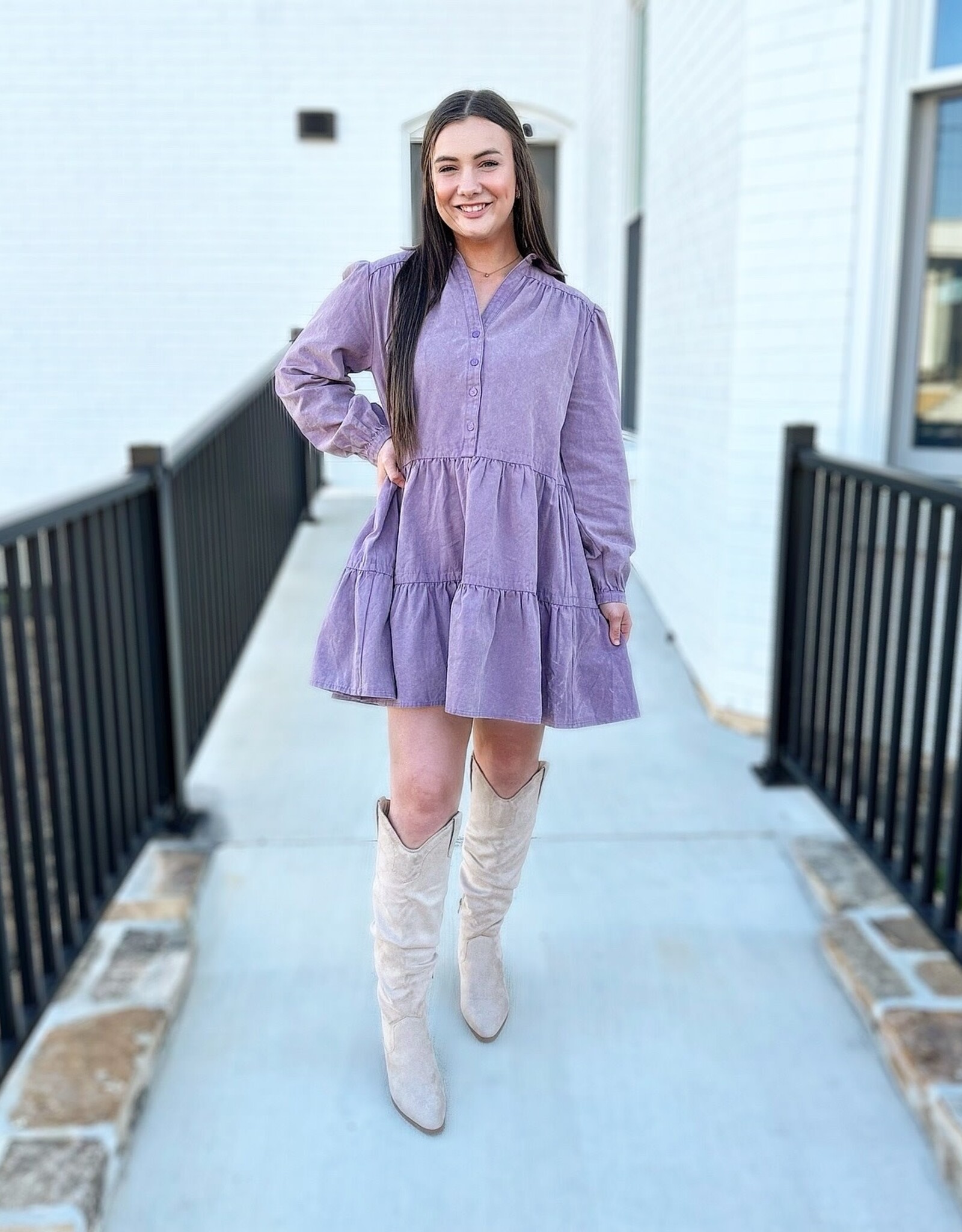 Jessie Dress in Dark Lavender