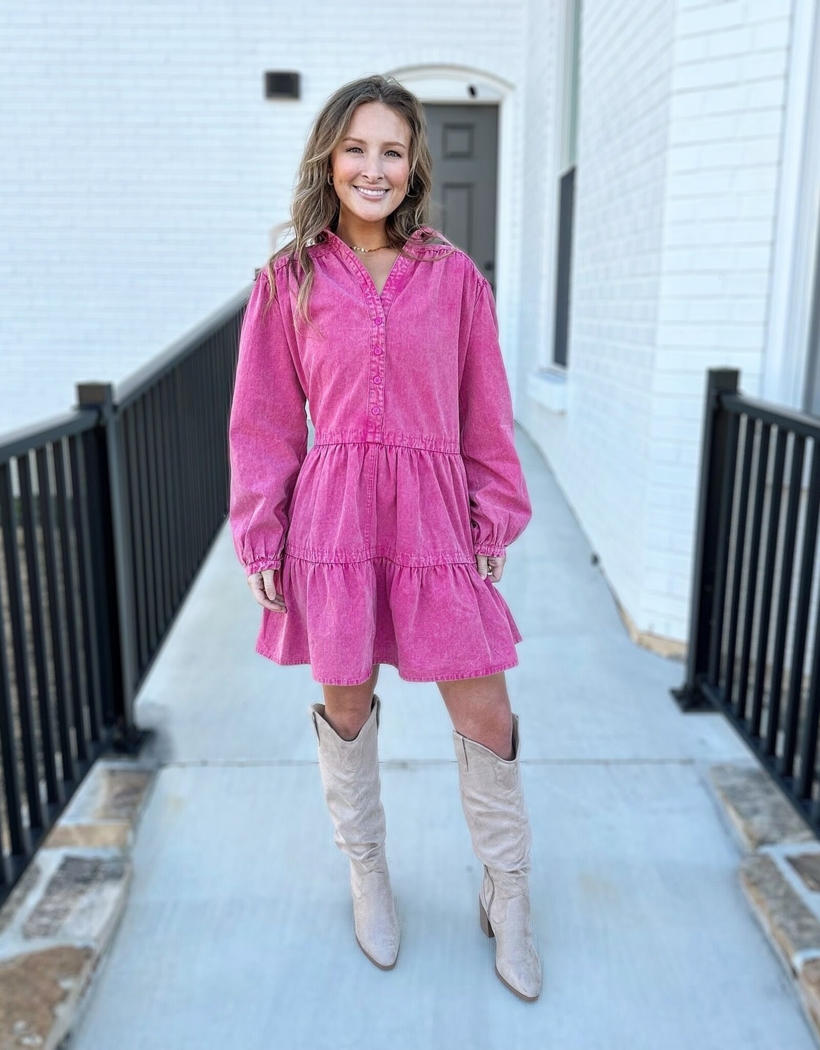 Jessie Dress in Magenta