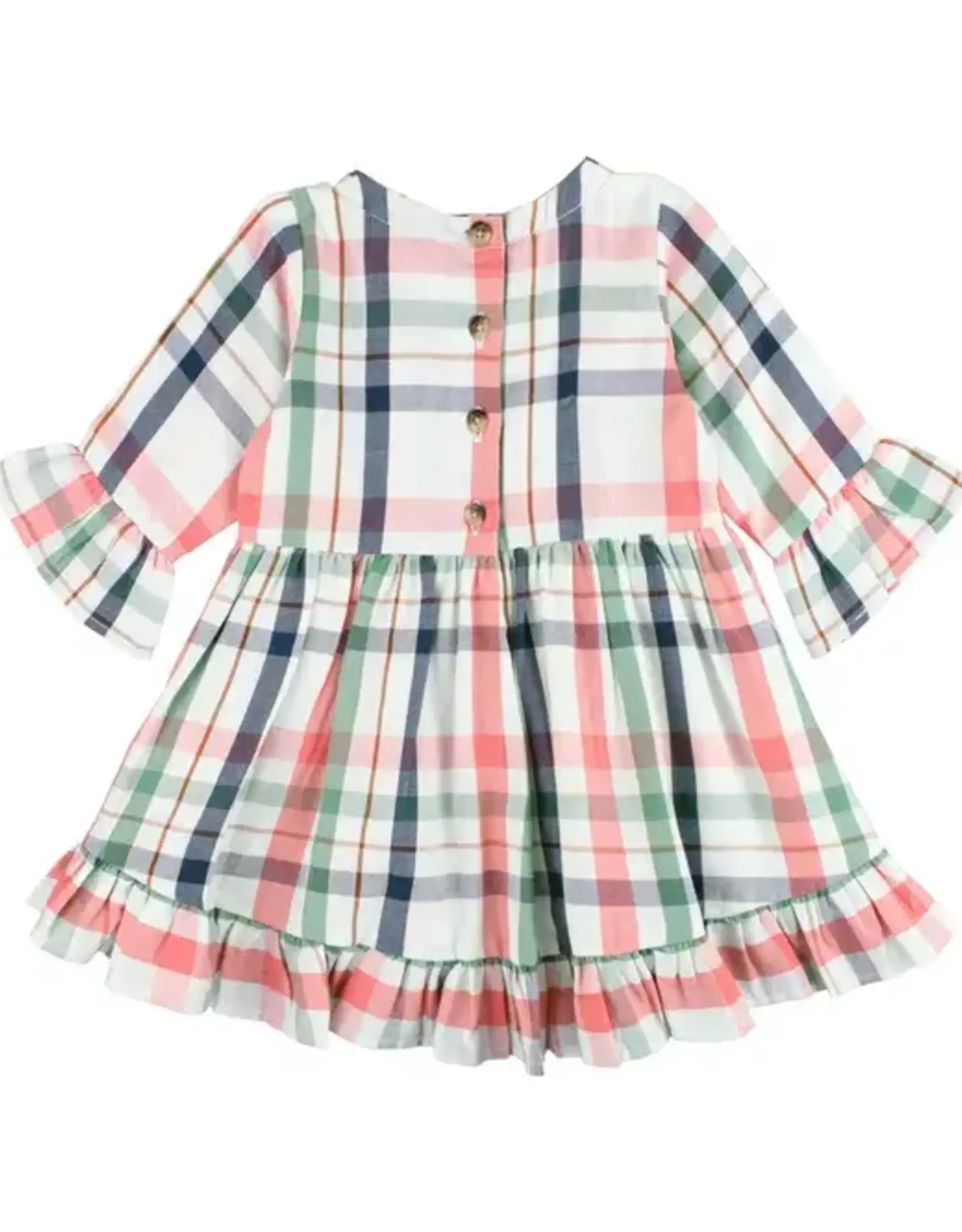 RuffleButts Kendall Plaid High-Low Ruffle Tunic
