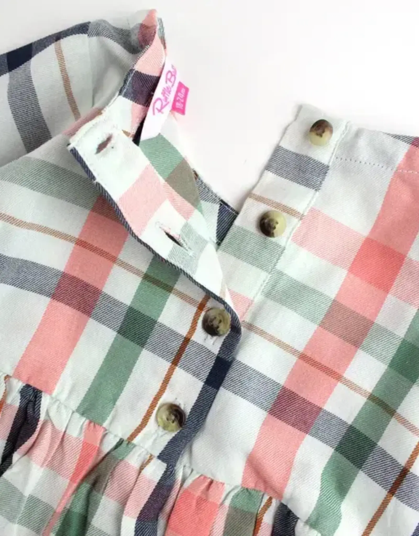 RuffleButts Kendall Plaid High-Low Ruffle Tunic
