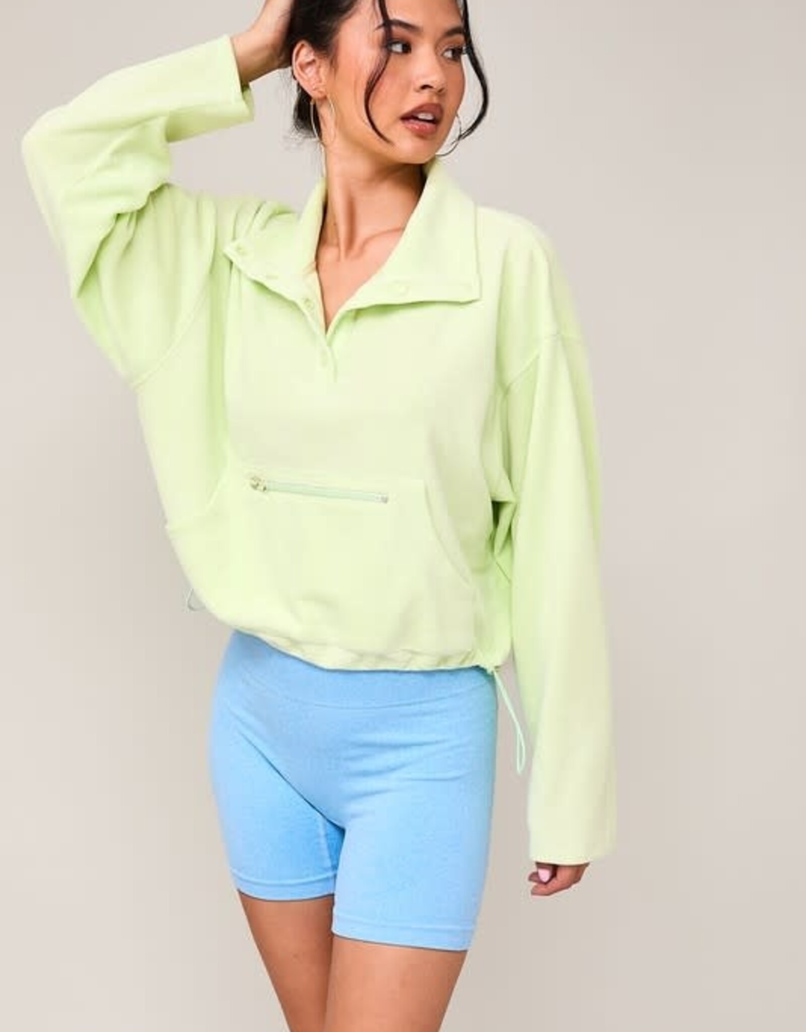 Willow Fleece Pullover in Lime