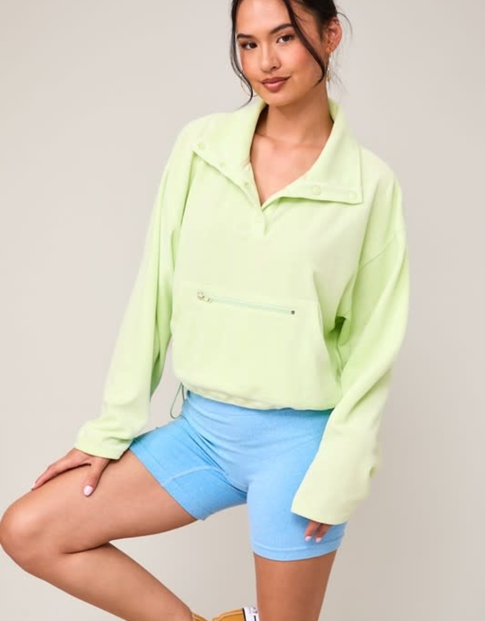 Willow Fleece Pullover in Lime