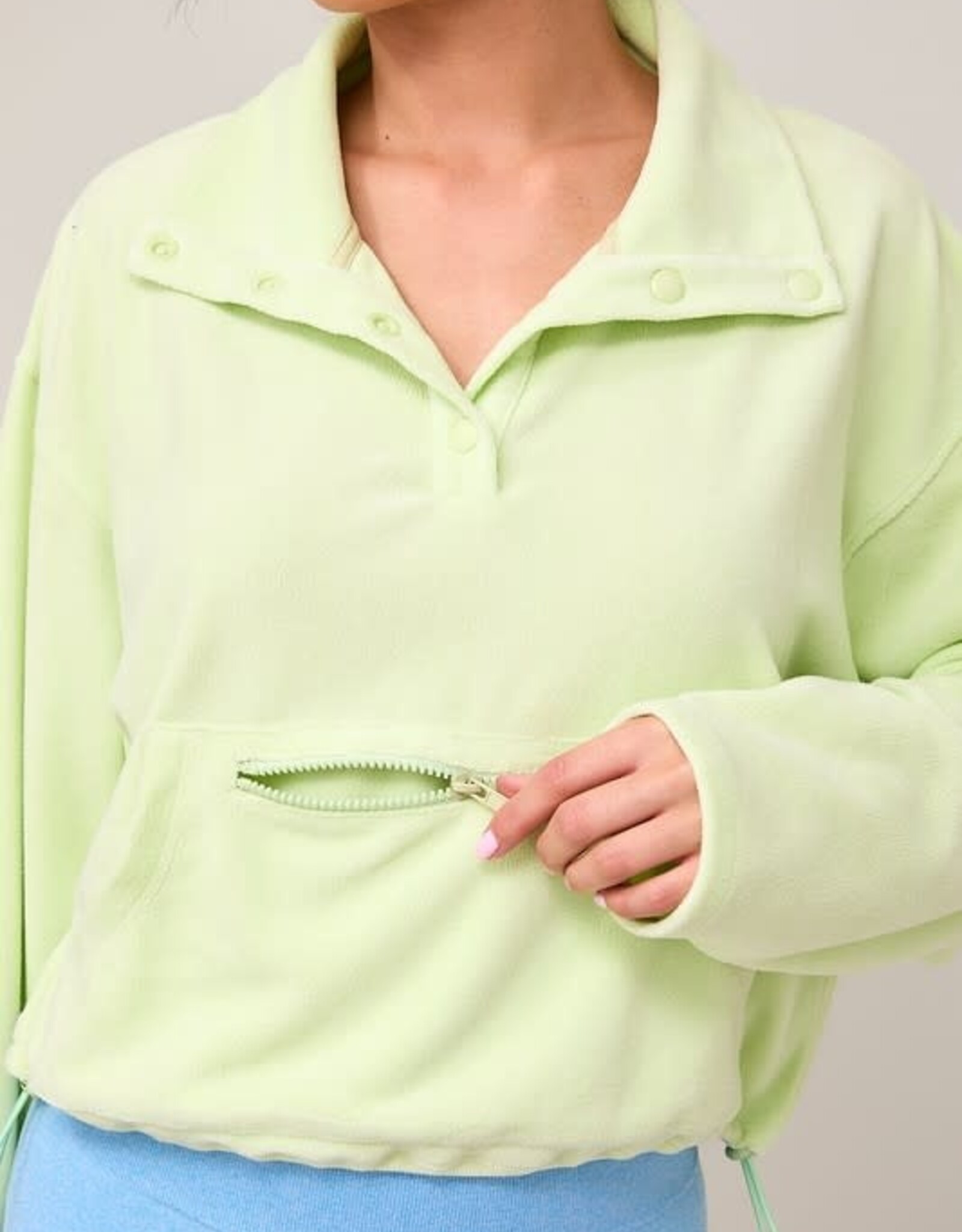 Willow Fleece Pullover in Lime