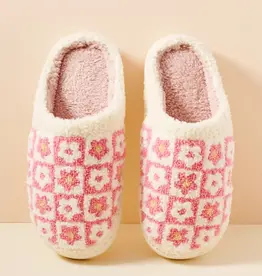 Flower Colorblock Pink Slipper