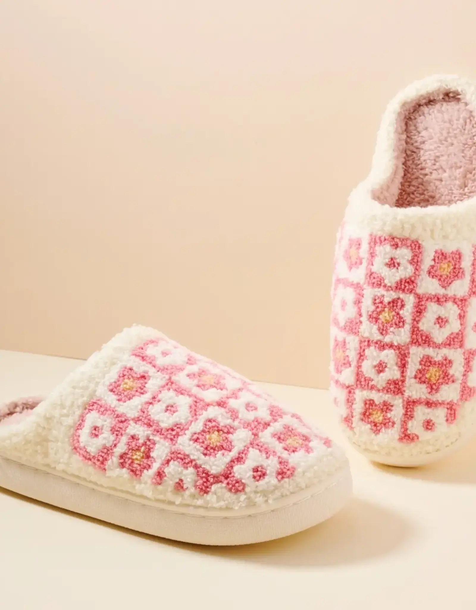 Flower Colorblock Pink Slipper
