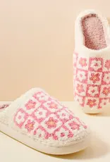 Flower Colorblock Pink Slipper