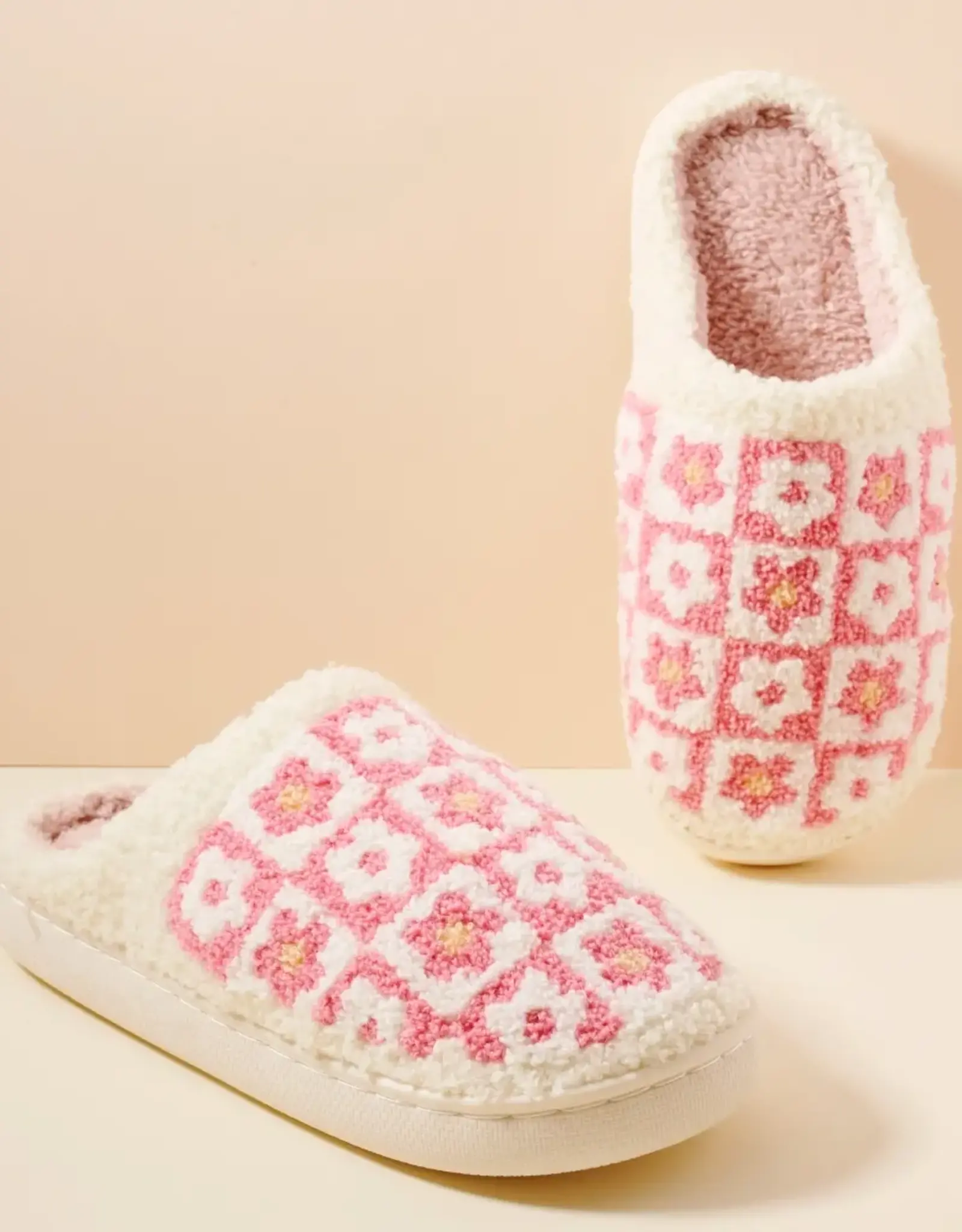 Flower Colorblock Pink Slipper
