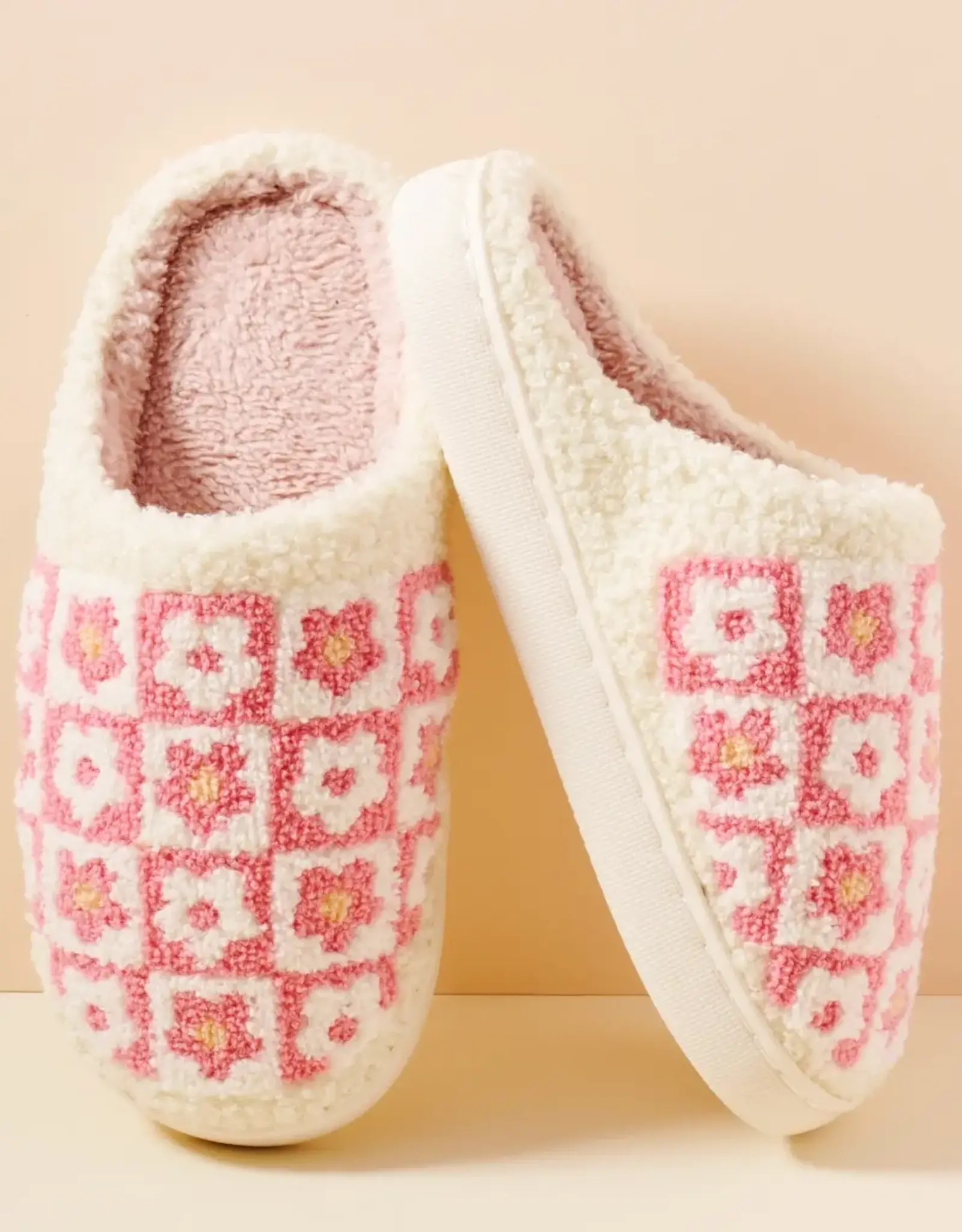 Flower Colorblock Pink Slipper