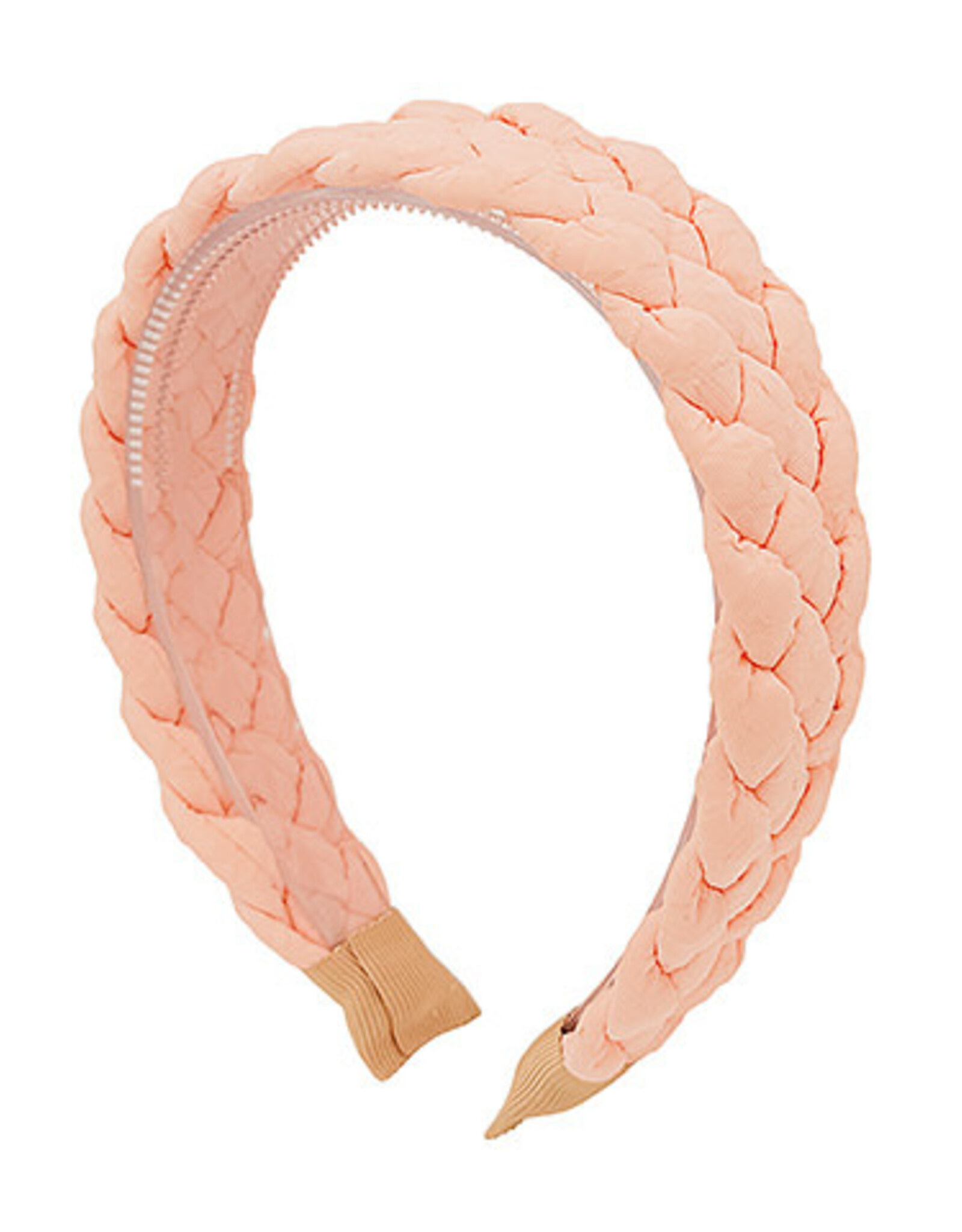 Wide Braid Headband in Peach