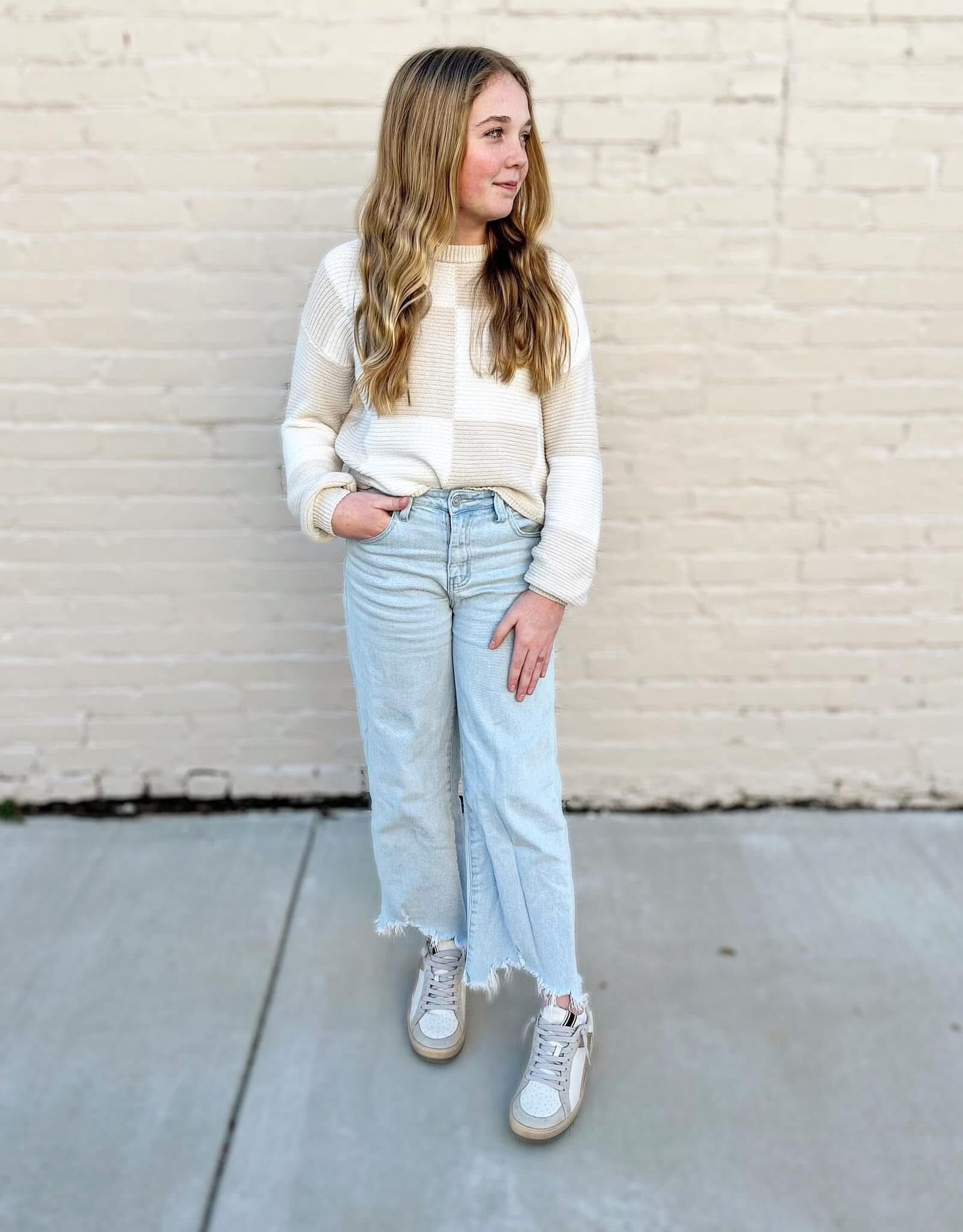 KanCan High Rise Wide Leg Jean in Light Wash