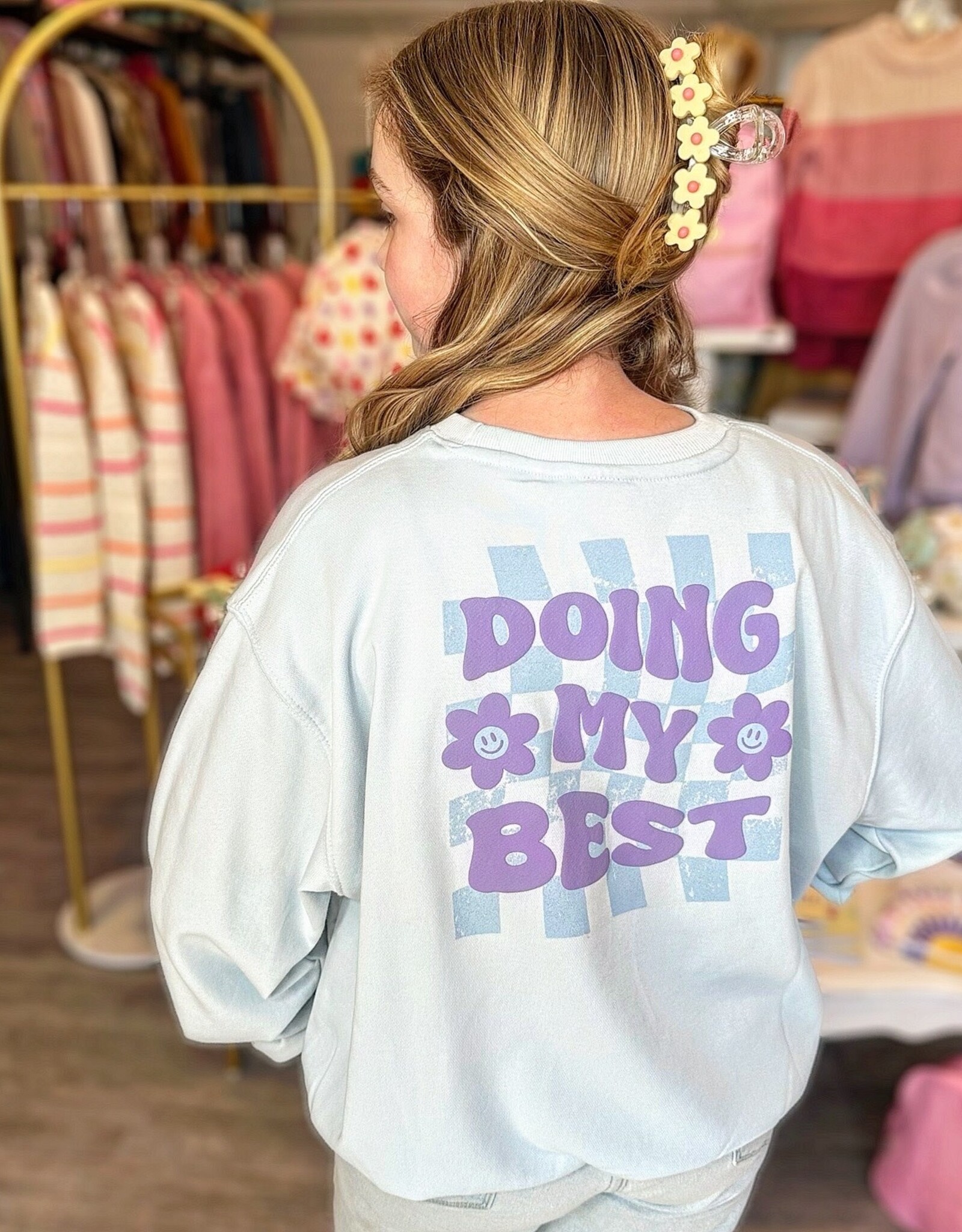 Doing My Best Cloud Blue Crewneck