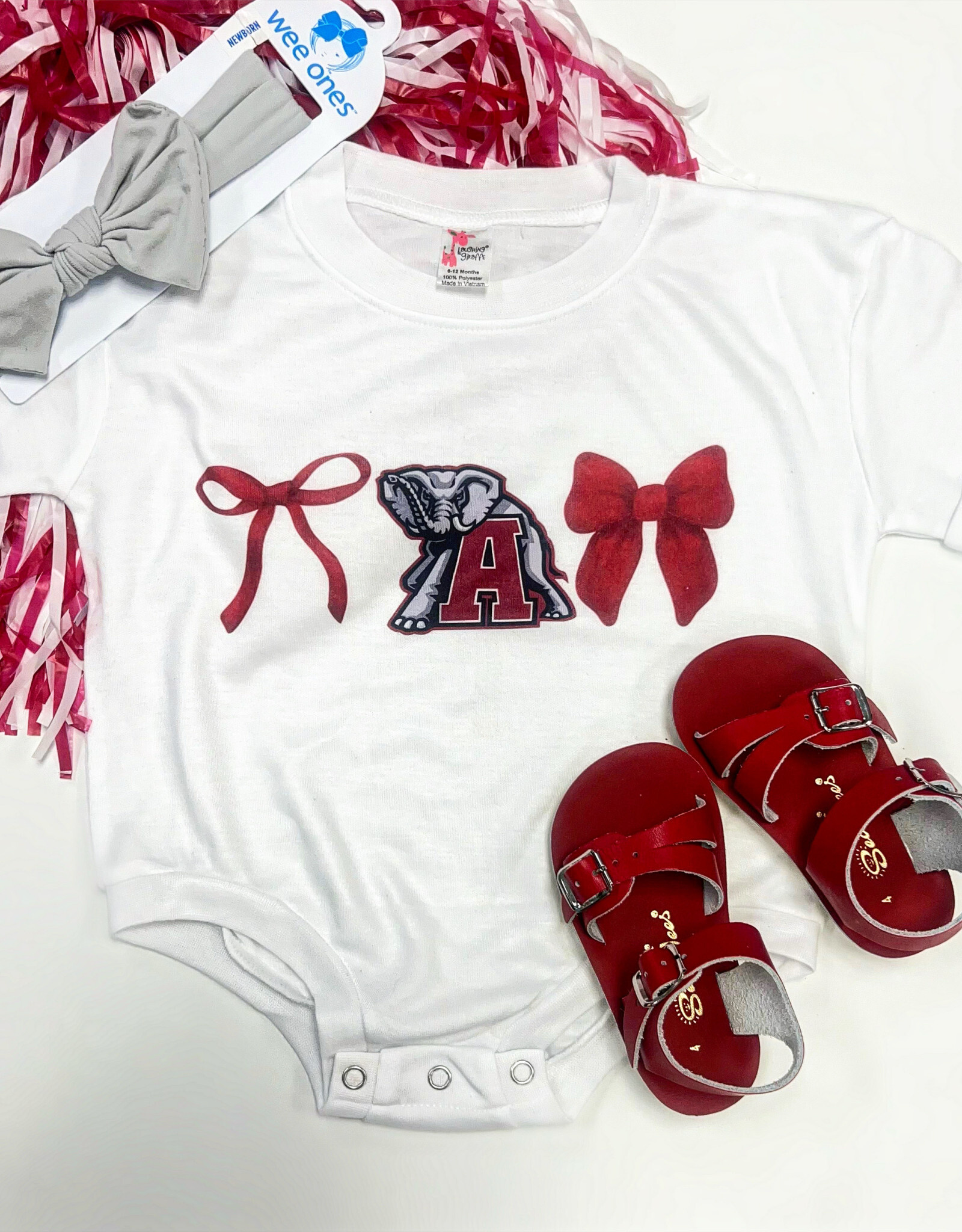 Alabama Croquette Bow Graphic Bubble in White