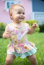Be Girl Clothing Muffin Ruffle Romper Set in Flower Power