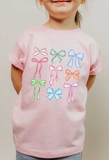 Multi Bows Graphic Tee in Pink