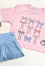 Multi Bows Graphic Tee in Pink