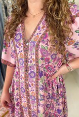 Very J Elliott Dress in Pink Paisley