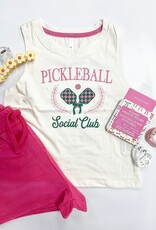 Paper Flower Pickleball Embroidery Tank