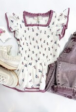 Hayden Sadie Ditsy Floral Top in Off White