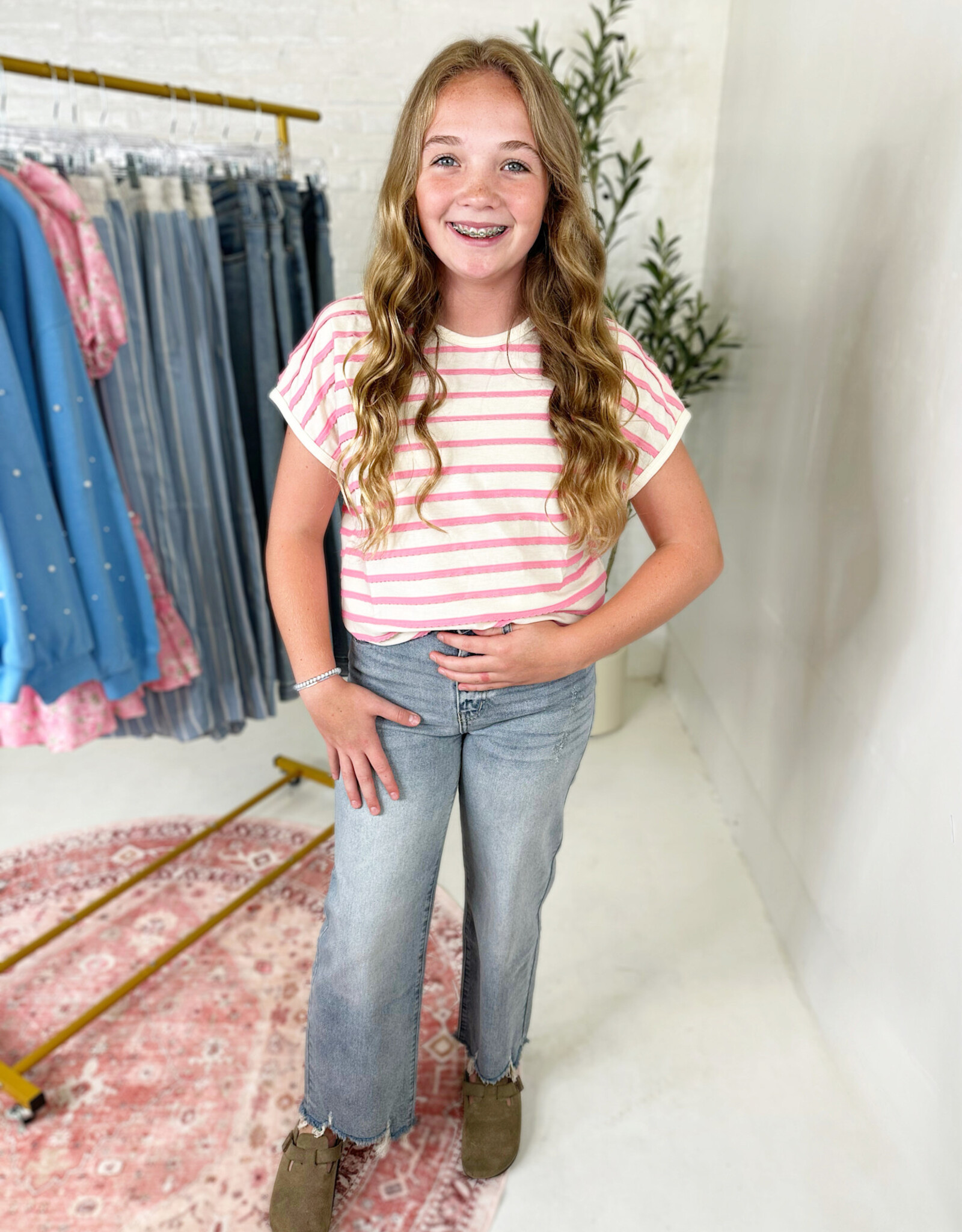 KanCan High Rise Slim Wide Leg in Light Wash