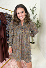 So Me Madison Dress in Corduroy Brown Floral