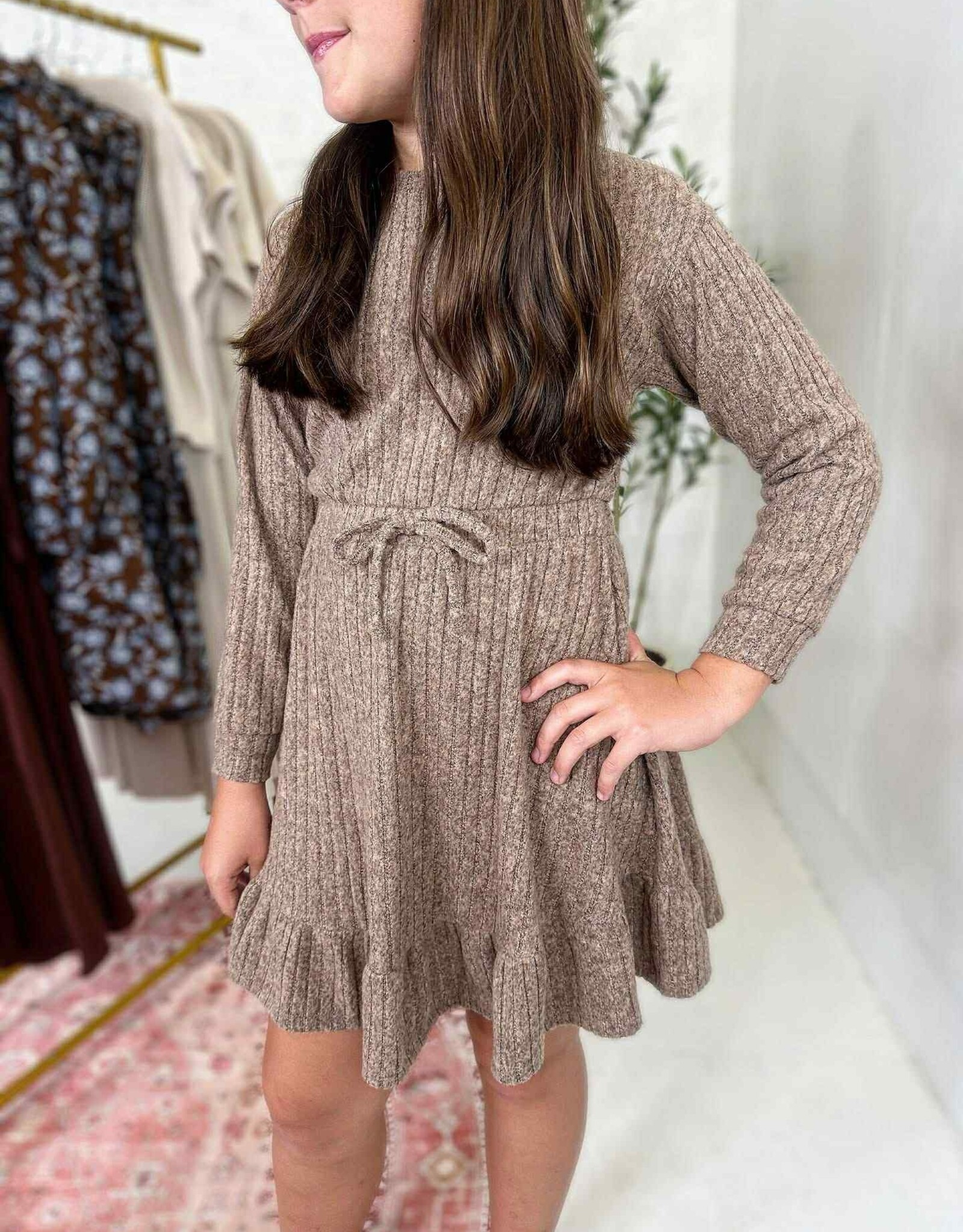 Heart and Arrow Ella Longsleeve Dress in Brown