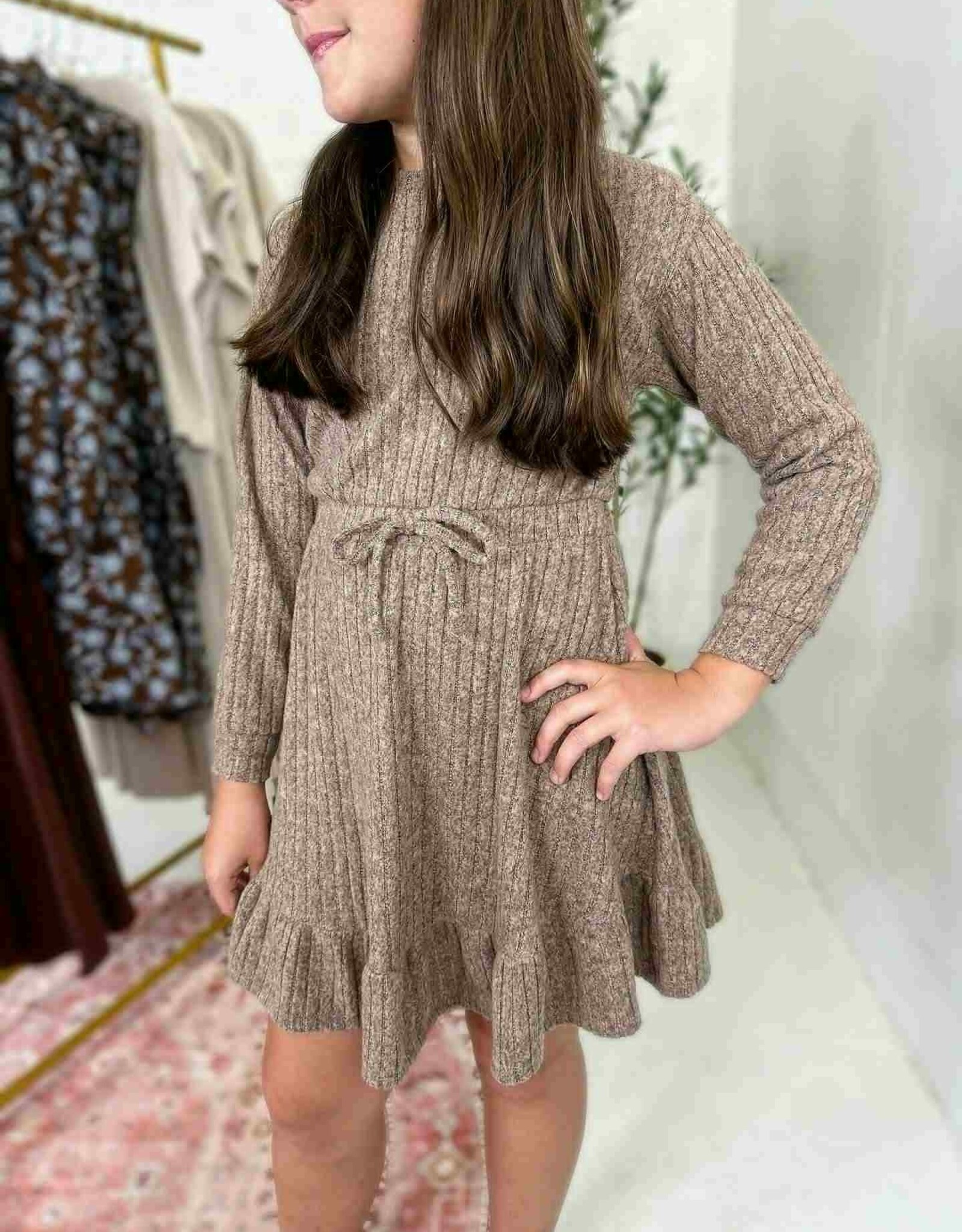 Heart and Arrow Ella Longsleeve Dress in Brown
