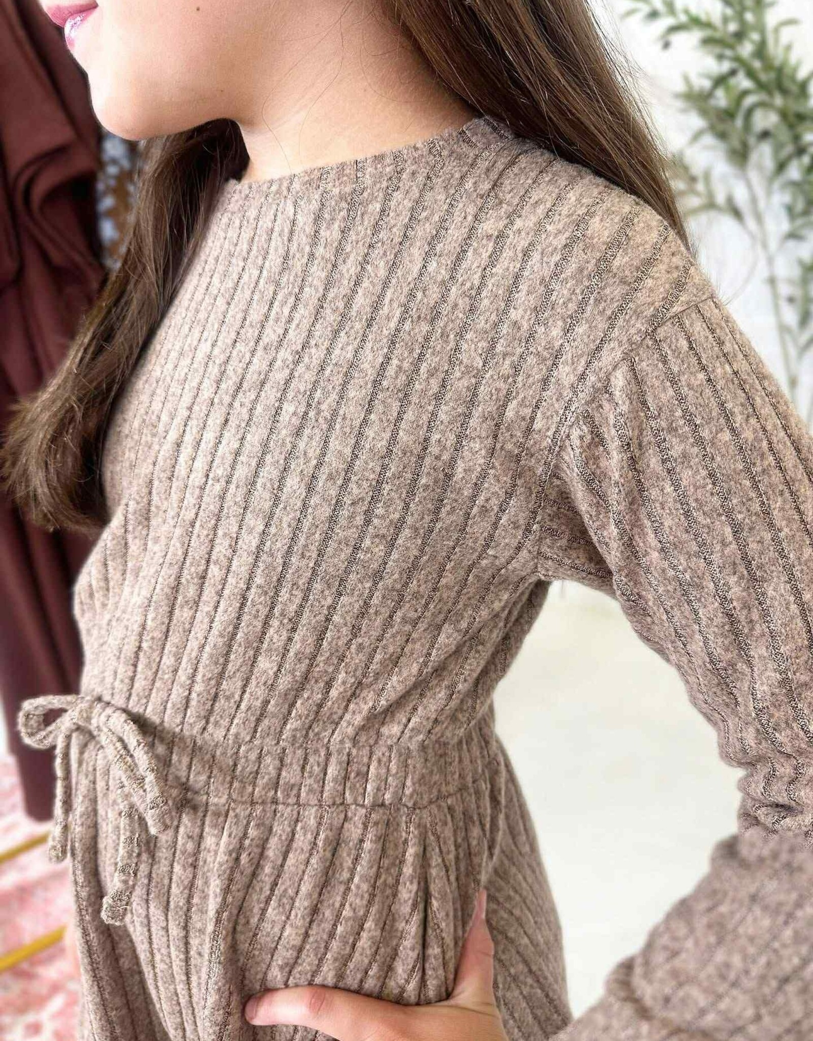 Heart and Arrow Ella Longsleeve Dress in Brown