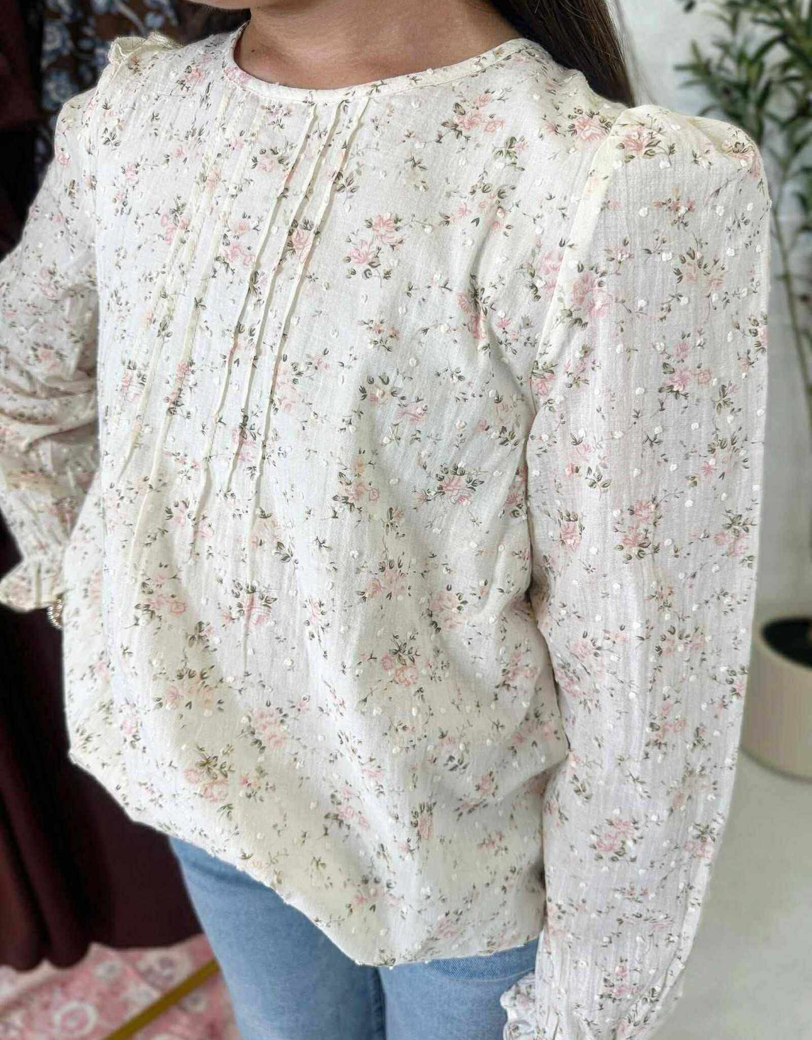 Heart and Arrow Ella Top in Cream Floral
