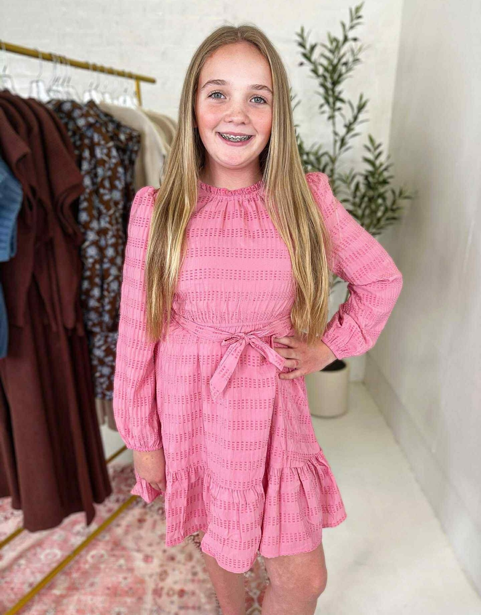 Hayden Jenna Longsleeve Dress in Pink