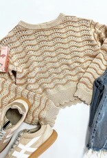 Heart and Arrow Kendra Scallop Sweater in Rust