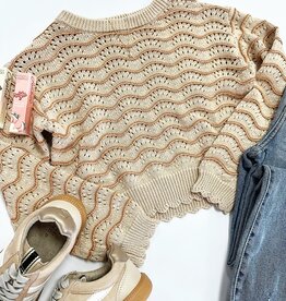 Heart and Arrow Kendra Scallop Sweater in Rust