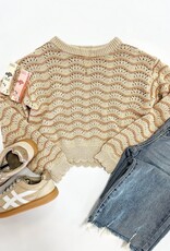 Heart and Arrow Kendra Scallop Sweater in Rust