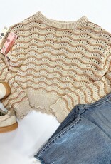 Heart and Arrow Kendra Scallop Sweater in Rust